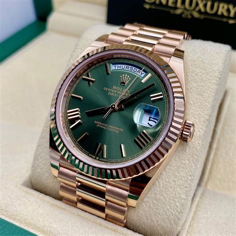 rolex green day date|Rolex Day-Date 40mm price.